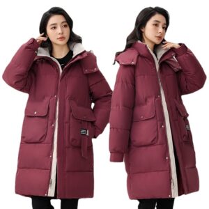 Veste hiver femmes, avec capuche, chaude épaissie 866QC-01