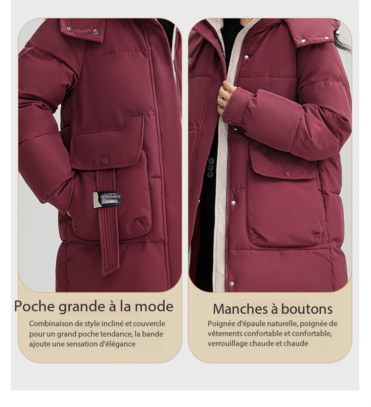 Veste hiver femmes, avec capuche, chaude épaissie 866QC Demo 06