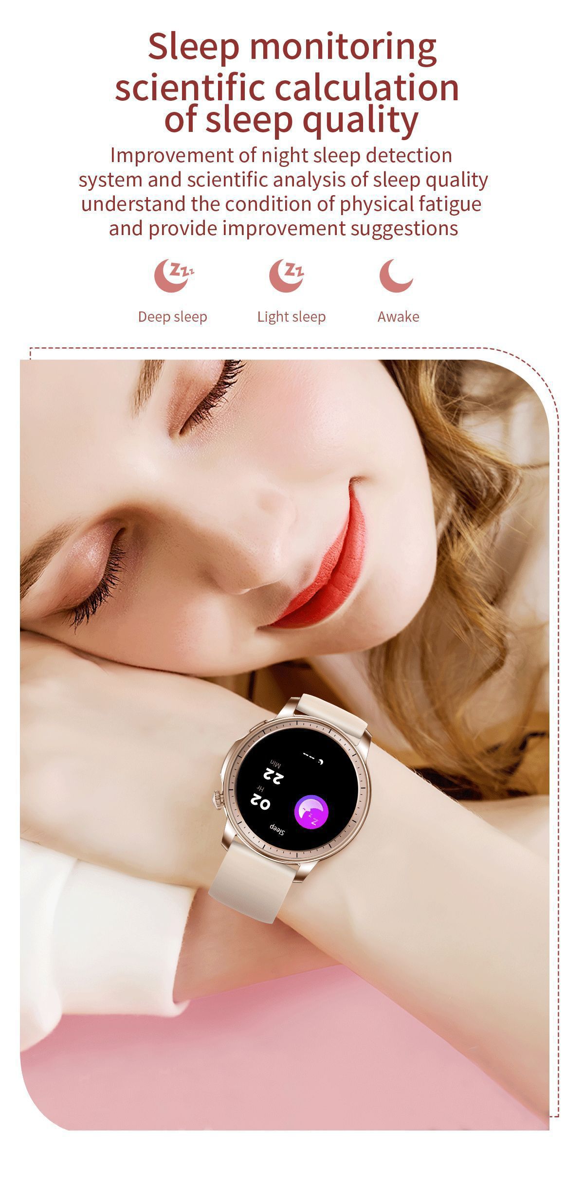Women's smartwatch health features, sports Demo 0010