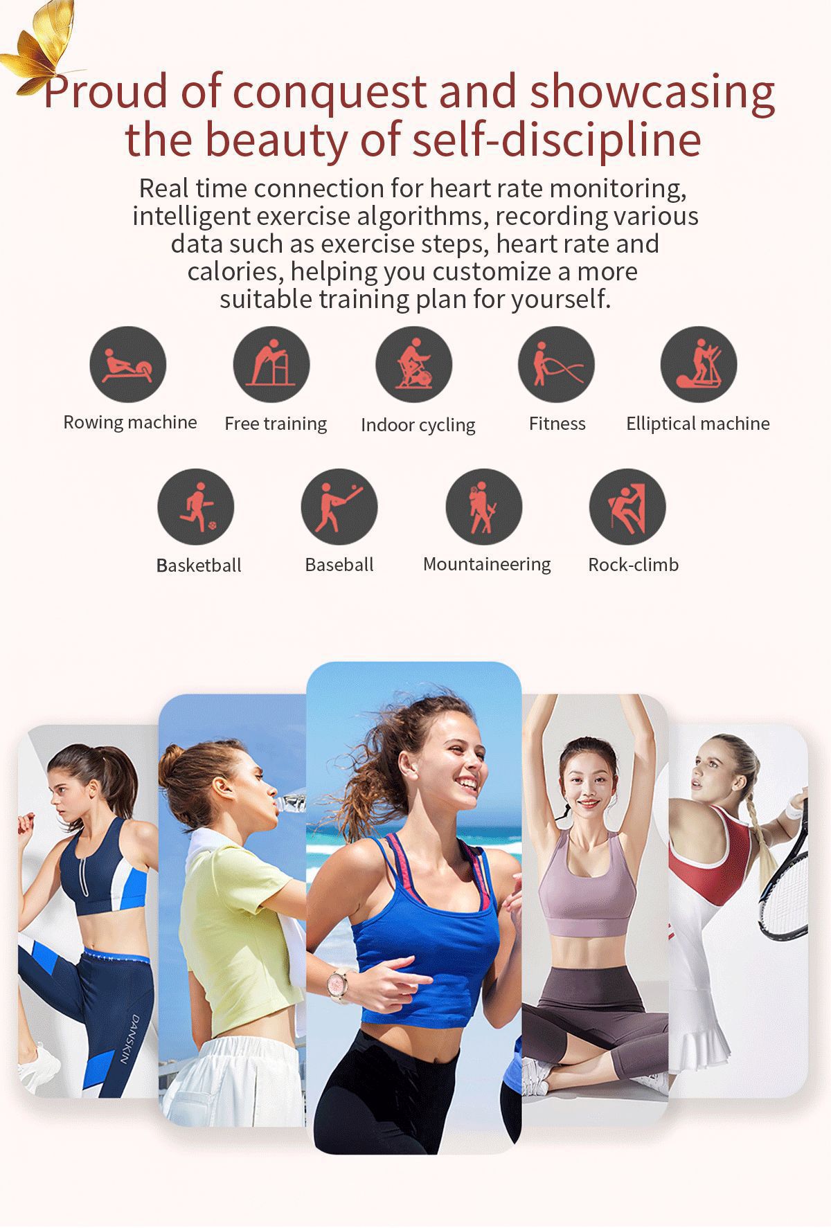 Women's smartwatch health features, sports Demo 0012