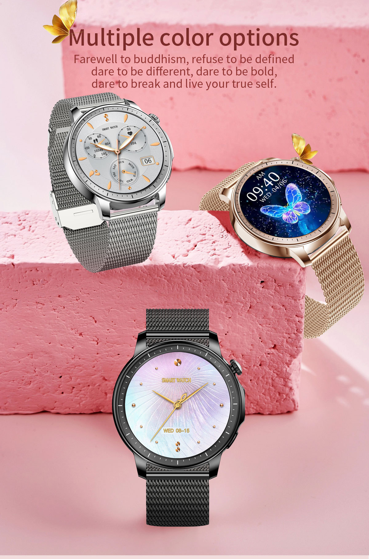 Women's smartwatch health features, sports Demo 0016