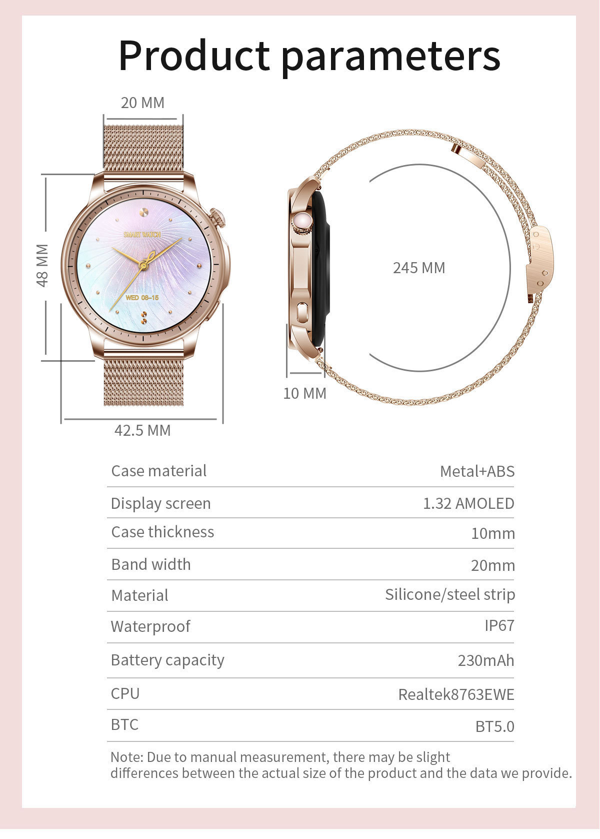Women's smartwatch health features, sports Demo 0017