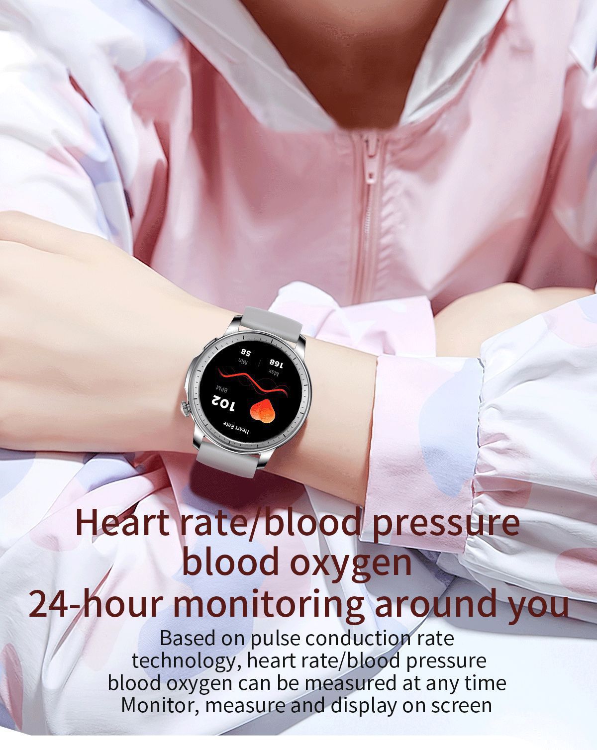 Women's smartwatch health features, sports Demo 008