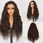 Bio-synthetic fiber lace wig, Wavy, Voluminous hair D- LC 4#2-001