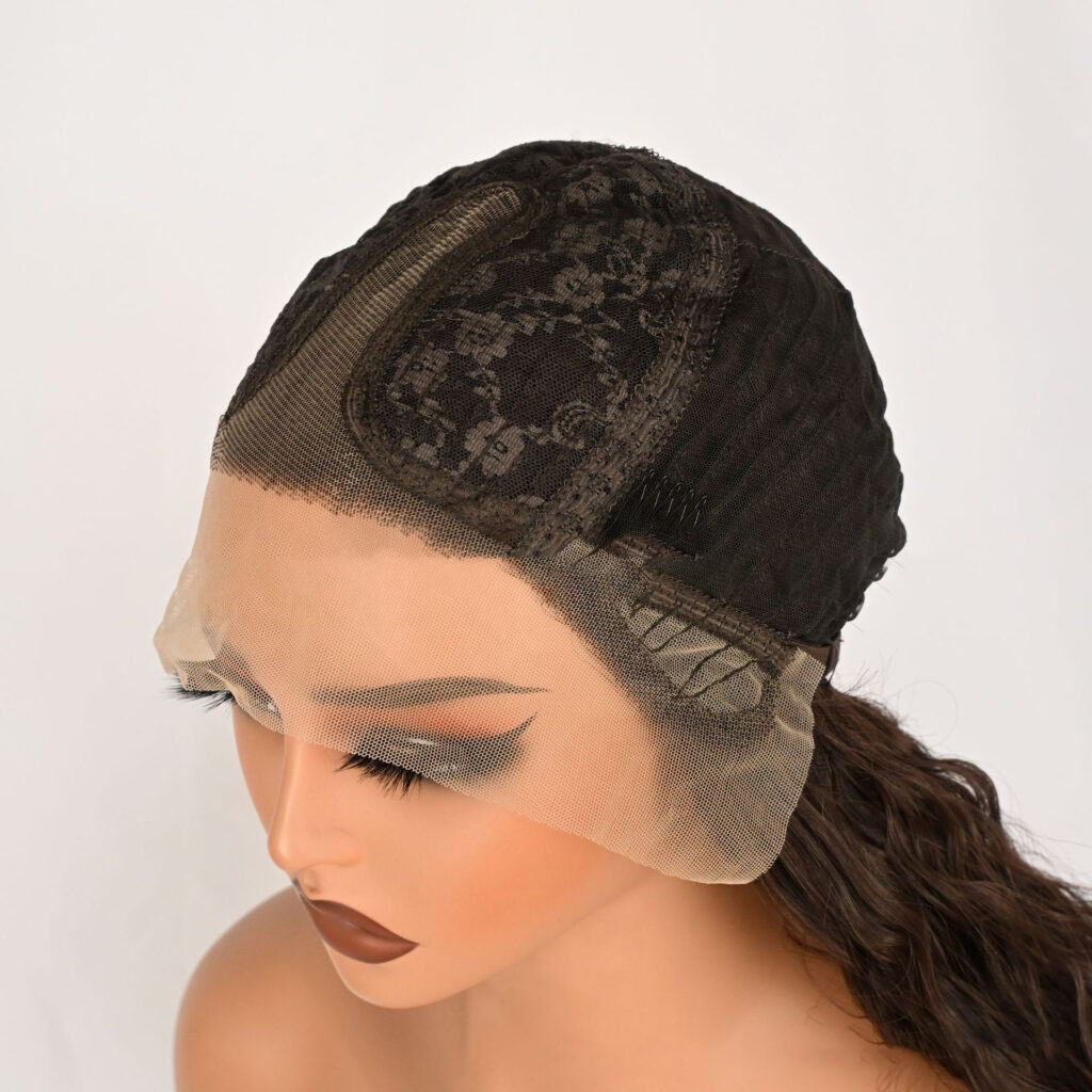 Bio-synthetic fiber lace wig, Wavy, Voluminous hair D- LC 4#2 dEMO 0010