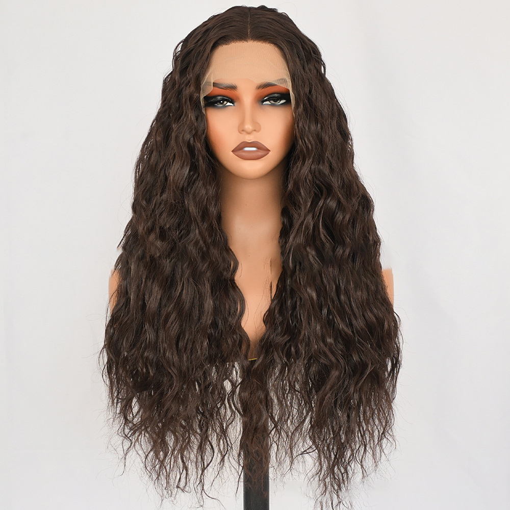Bio-synthetic fiber lace wig, Wavy, Voluminous hair D- LC 4#2 dEMO 006
