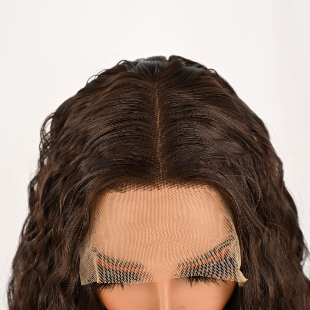 Bio-synthetic fiber lace wig, Wavy, Voluminous hair D- LC 4#2 dEMO 009