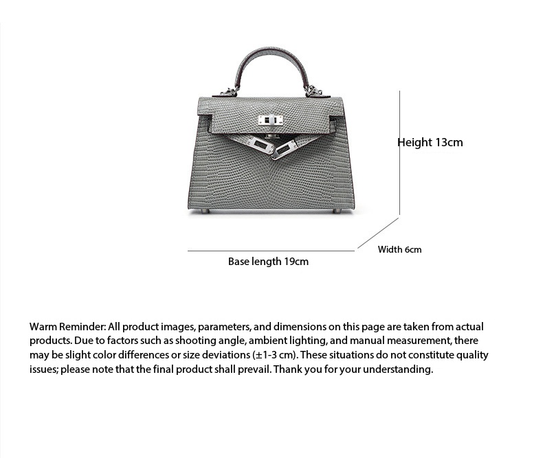 Genuine leather women's kelly bag, lizard pattern Yjk19 lizard pattern dEMO 012