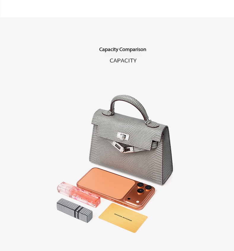 Genuine leather women's kelly bag, lizard pattern Yjk19 lizard pattern dEMO 013