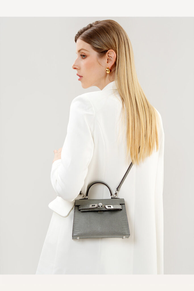 Genuine leather women's kelly bag, lizard pattern Yjk19 lizard pattern dEMO 022