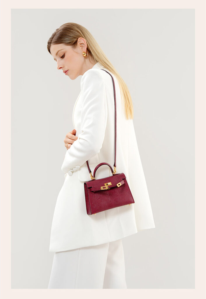 Genuine leather women's kelly bag, lizard pattern Yjk19 lizard pattern dEMO 028