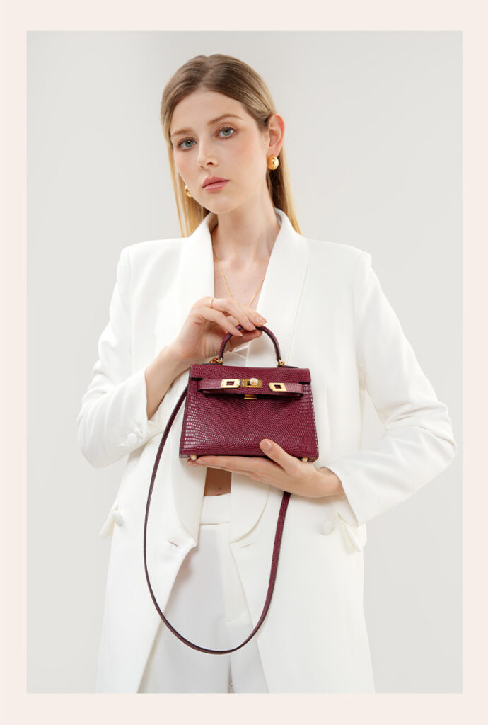 Genuine leather women's kelly bag, lizard pattern Yjk19 lizard pattern dEMO 029