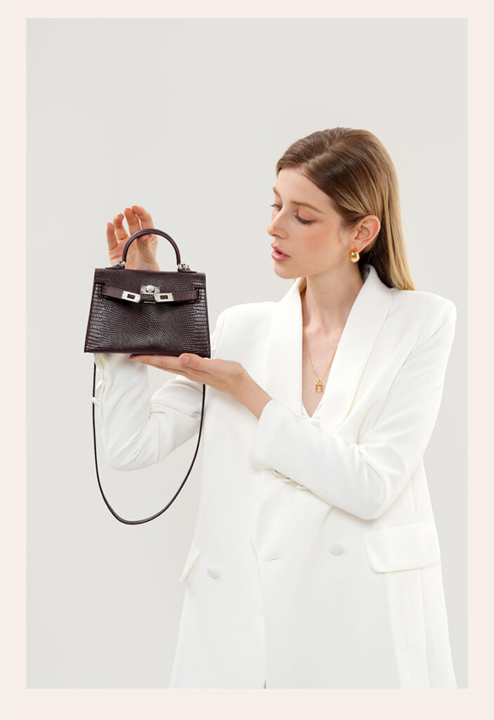 Genuine leather women's kelly bag, lizard pattern Yjk19 lizard pattern dEMO 030