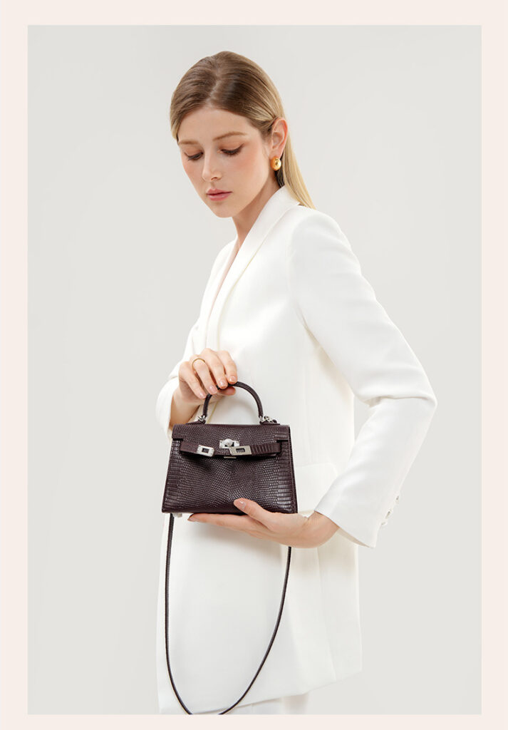 Genuine leather women's kelly bag, lizard pattern Yjk19 lizard pattern dEMO 031