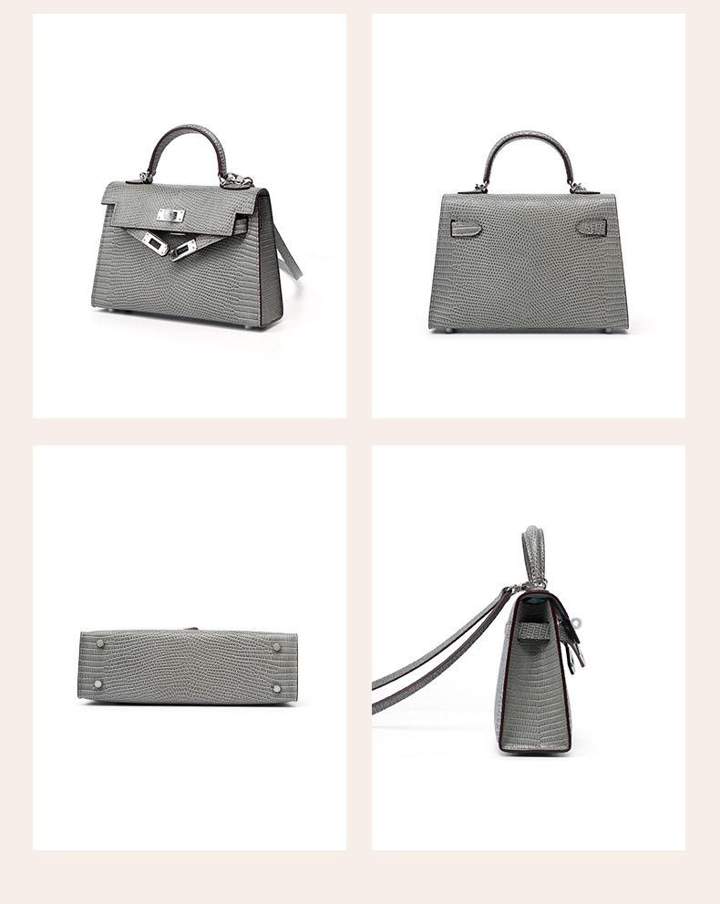 Genuine leather women's kelly bag, lizard pattern Yjk19 lizard pattern dEMO 033