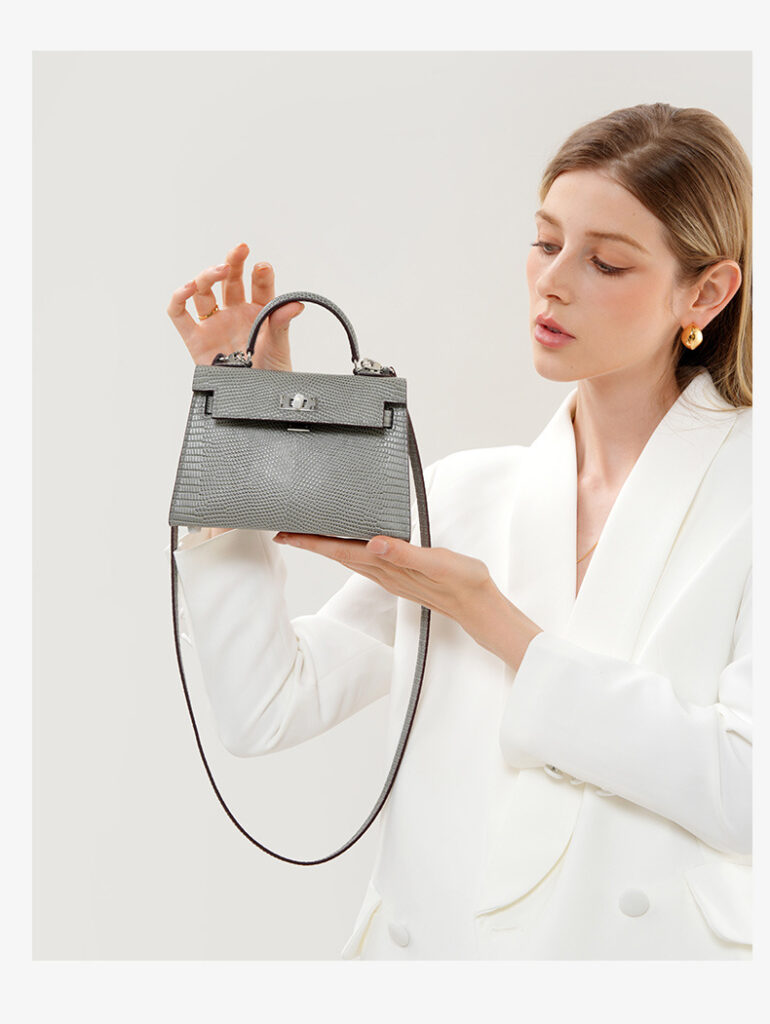 Genuine leather women's kelly bag, lizard pattern Yjk19 lizard pattern dEMO 07