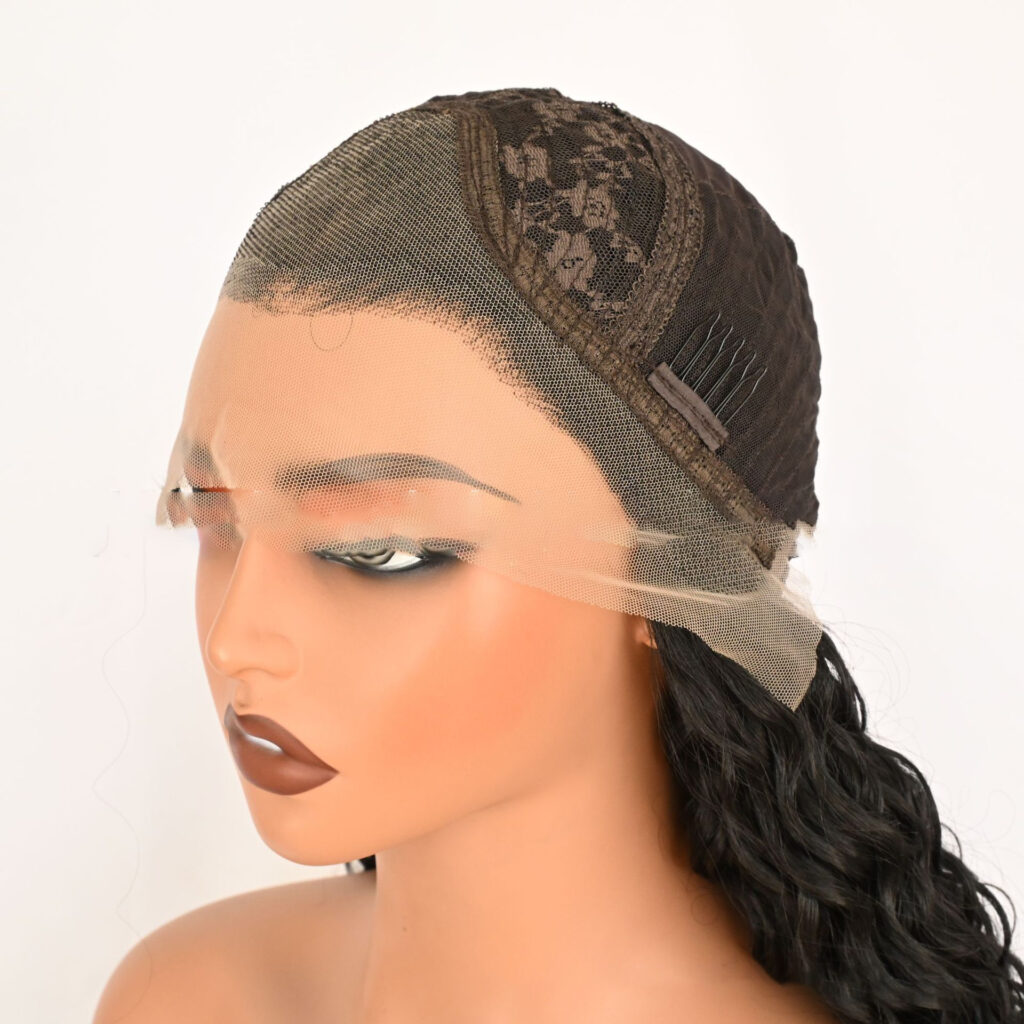 High temperature fiber silk Lace Front Wig, Black curly texture. D13x4kc2 Demo 009
