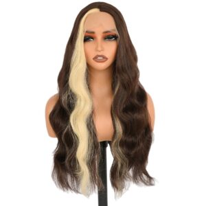Silk fiber lace wig,Medium-Length Curly Hair D-lw x brown6131-01