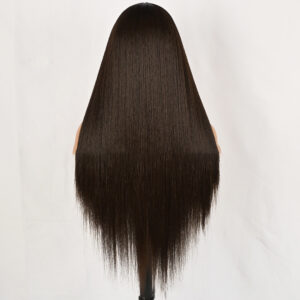 Women's Lace Front Fiber wig. Middle Highlighted D13x4 brown6131 Demo 03