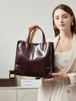 Women's tote Bag, GenuineLeather, High-End Handbag Py0219 #
