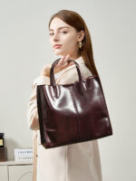 Women's tote Bag, GenuineLeather, High-End Handbag Py0219 #-01