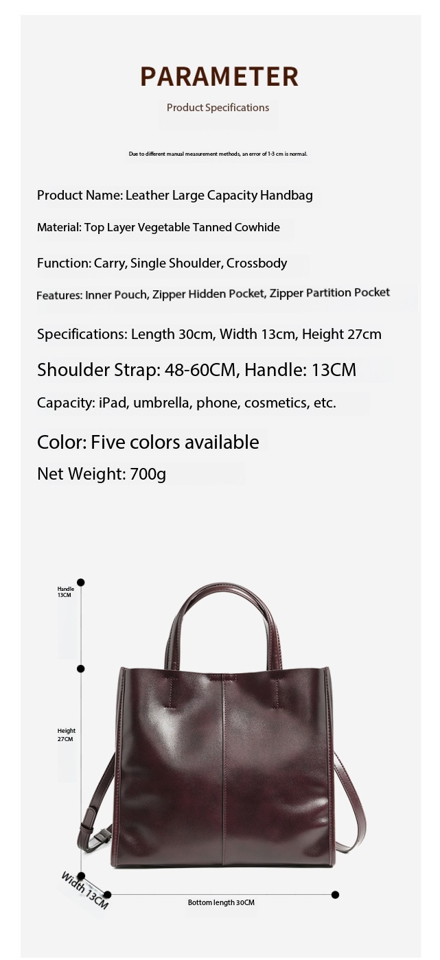 Women's tote Bag, GenuineLeather, High-End Handbag Py0219 # Demo 02