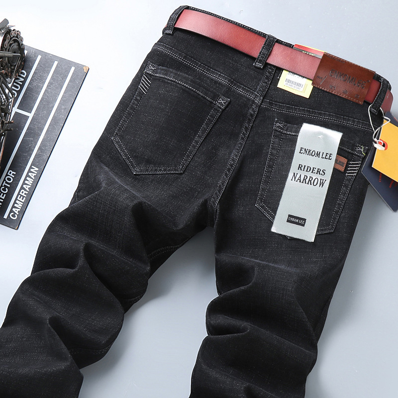 008 black [high-end elastic style]-Men's Jeans, Elastic high-Waisted Slimming jean 003