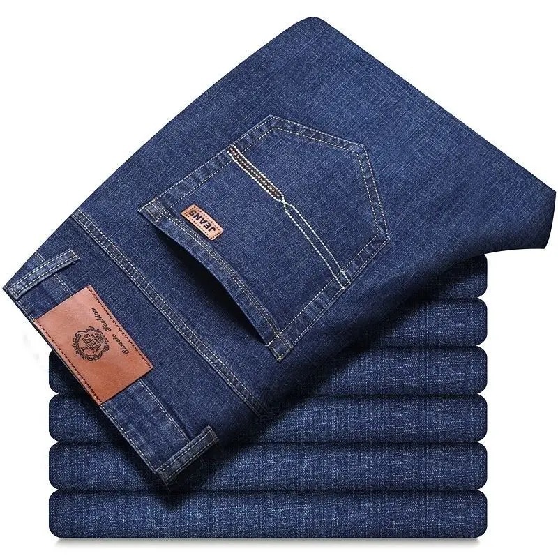 6329 blue [high-end elastic style]-Men's Jeans, Elastic high-Waisted Slimming jean 003