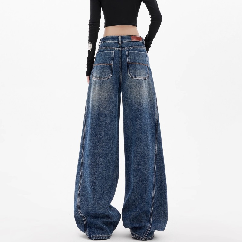 Plus size women jean Vintage Wide Leg Jeans 108-002