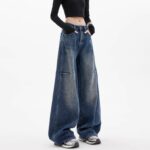 Plus size women jean Vintage Wide Leg Jeans 108-004