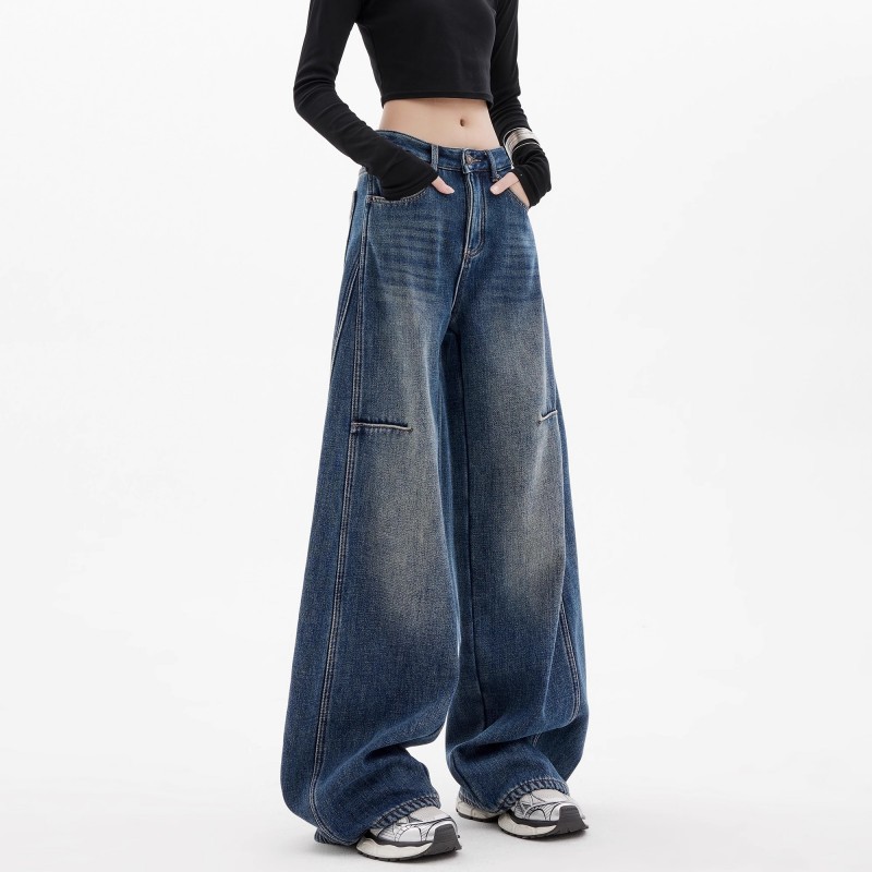 Plus size women jean Vintage Wide Leg Jeans 108-004