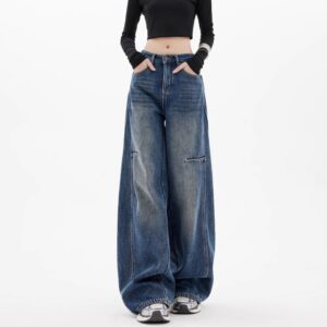 Plus size women jean Vintage Wide Leg Jeans 108