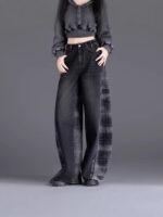 Women's jean Style Plaid Slimming Wide-Leg jean 8,216-04