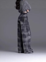 Women's jean Style Plaid Slimming Wide-Leg jean 8,216-05