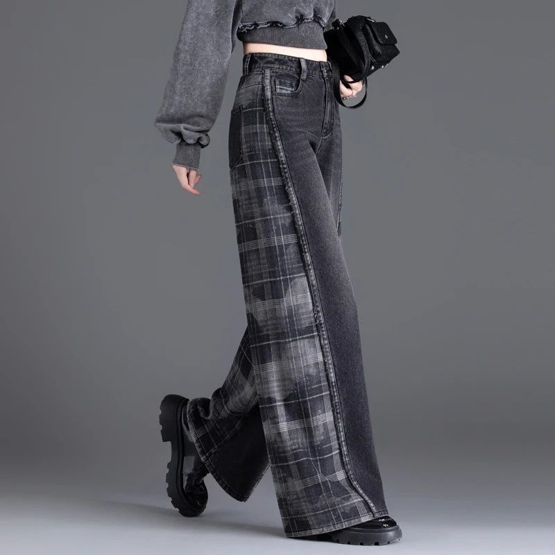 Women's jean Style Plaid Slimming Wide-Leg jean 8,216 -DEMO 01