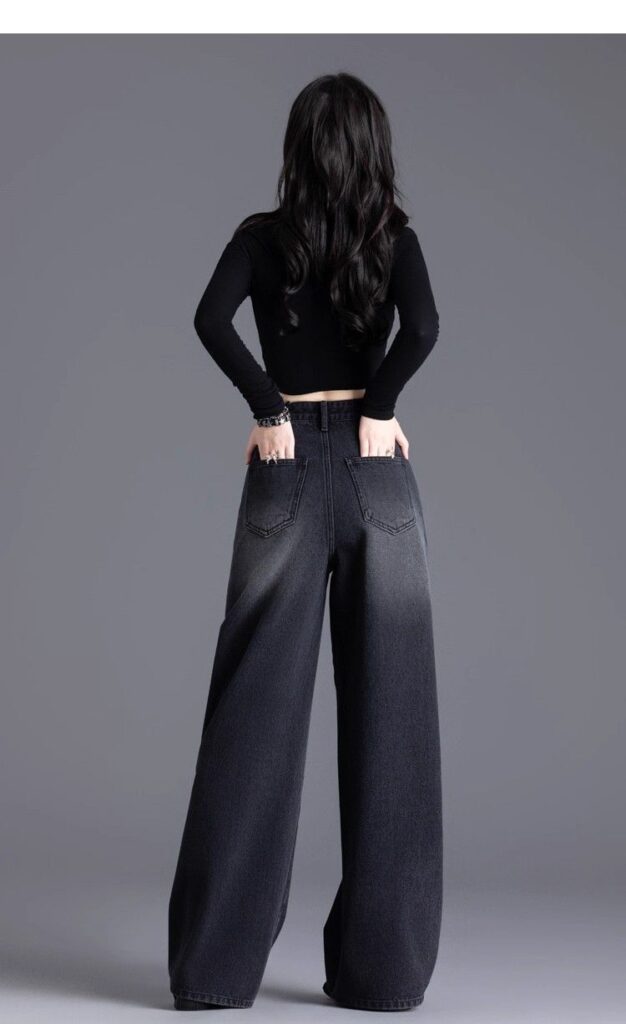 Women's jean, Wide-Leg High-Waisted Straight Super Stylish jean N7465-Demo 010