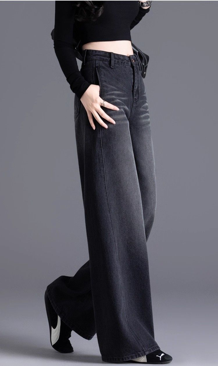 Women's jean, Wide-Leg High-Waisted Straight Super Stylish jean N7465-Demo 013