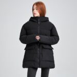 Hooded Women's coat, Mid-Length Outwear Winter Dpk10-001