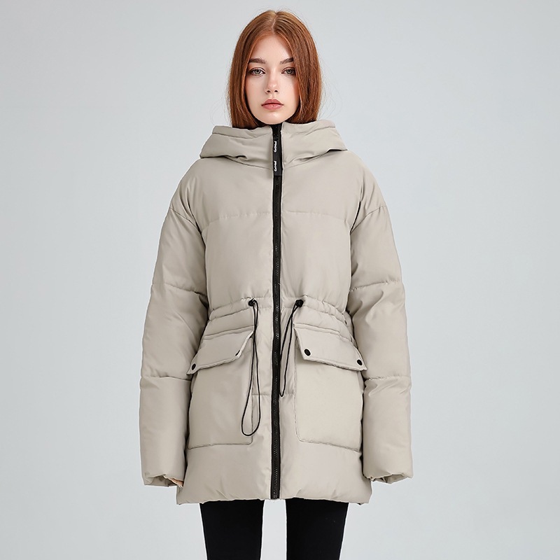 Hooded Women's coat, Mid-Length Outwear Winter Dpk10-006