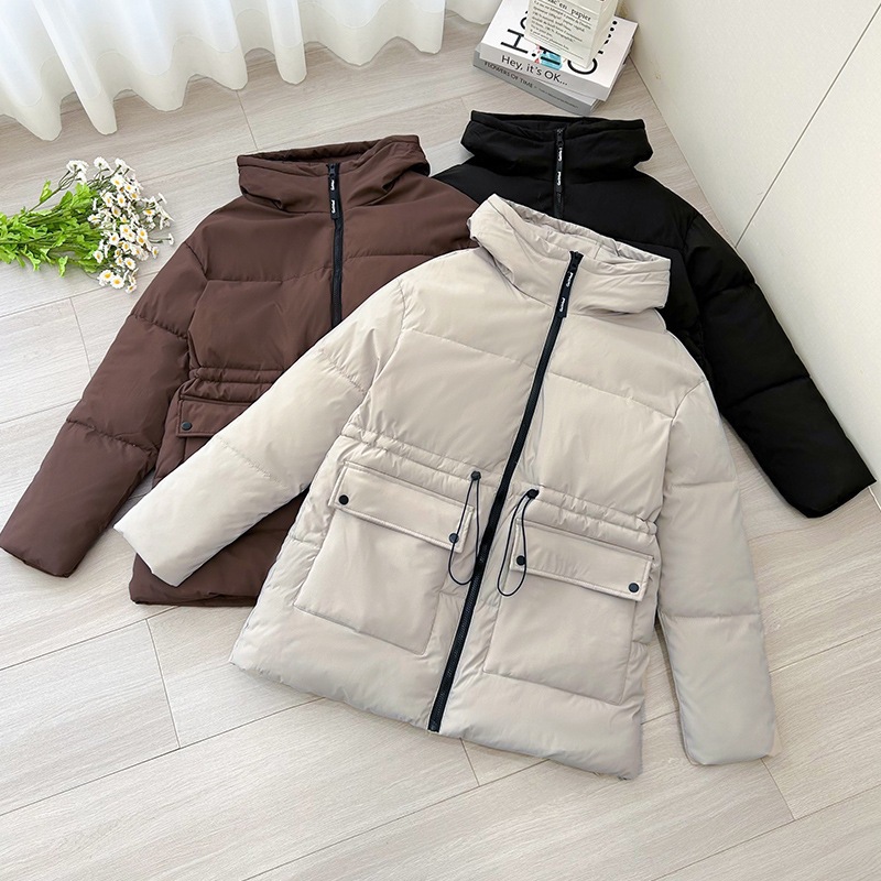 Hooded Women's coat, Mid-Length Outwear Winter Dpk10-007