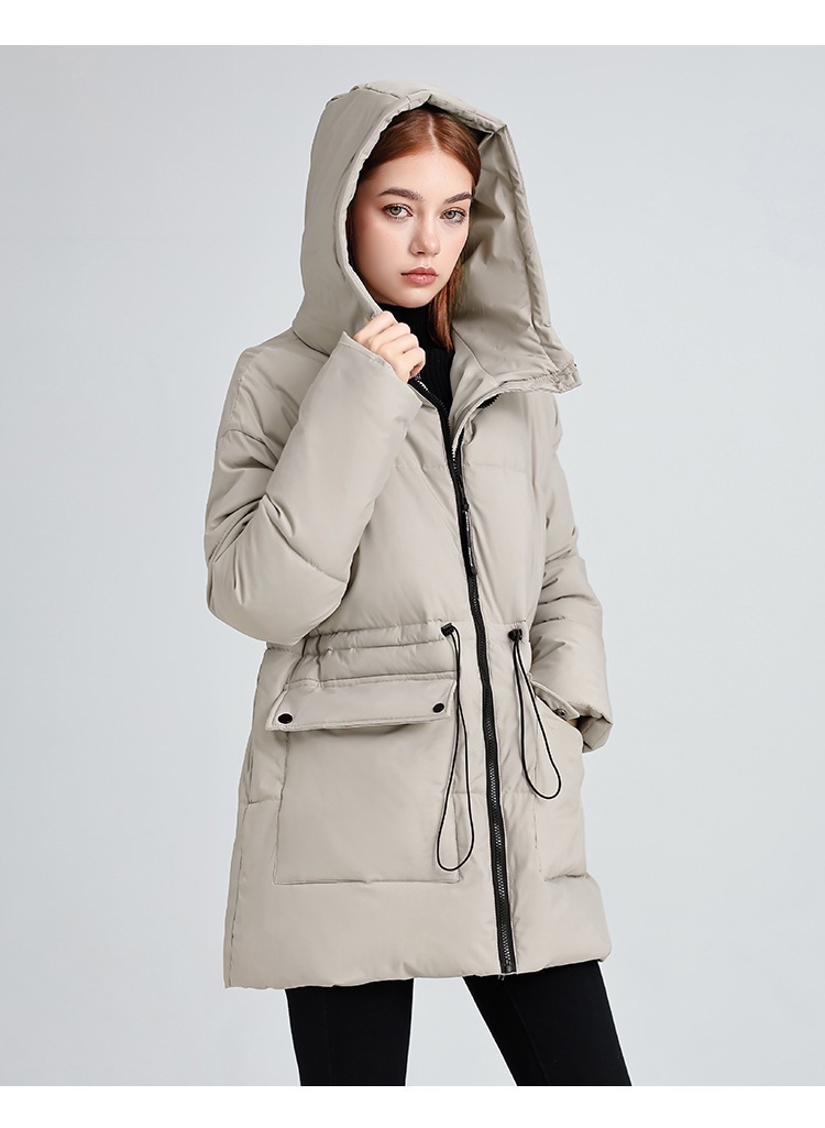Hooded Women's coat, Mid-Length Outwear Winter Dpk10 Demo 0013
