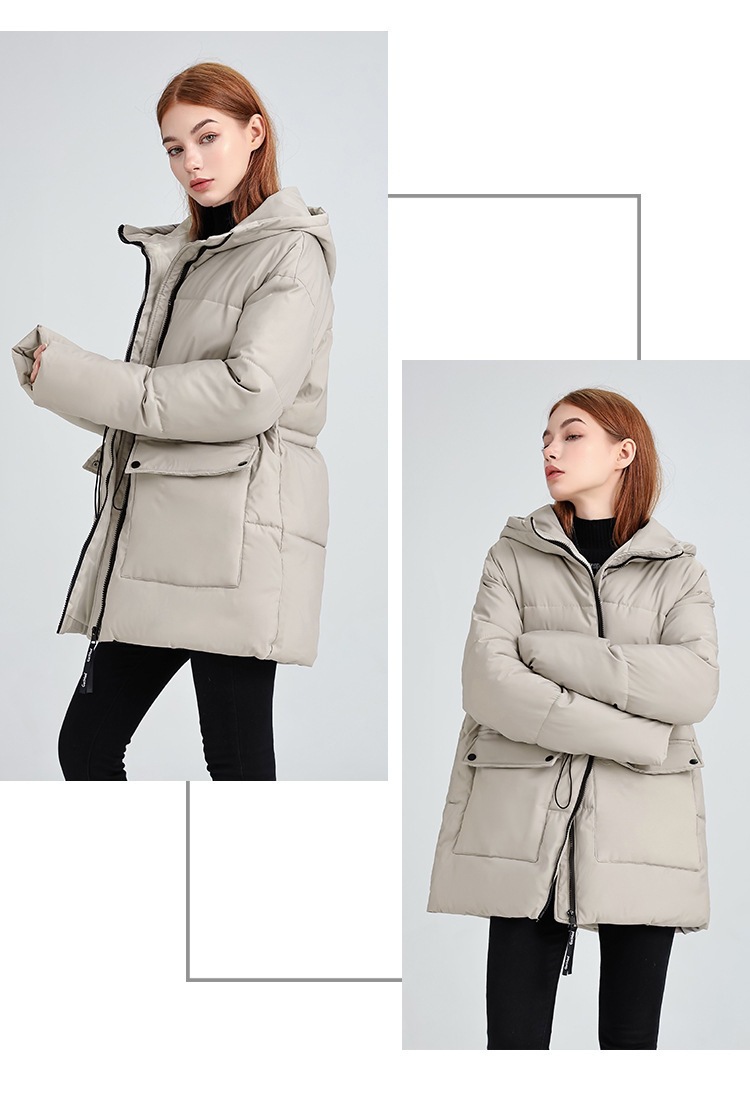 Hooded Women's coat, Mid-Length Outwear Winter Dpk10 Demo 0016