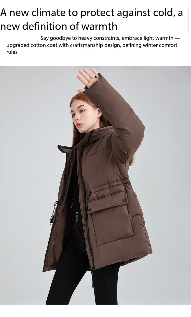 Hooded Women's coat, Mid-Length Outwear Winter Dpk10 Demo 002