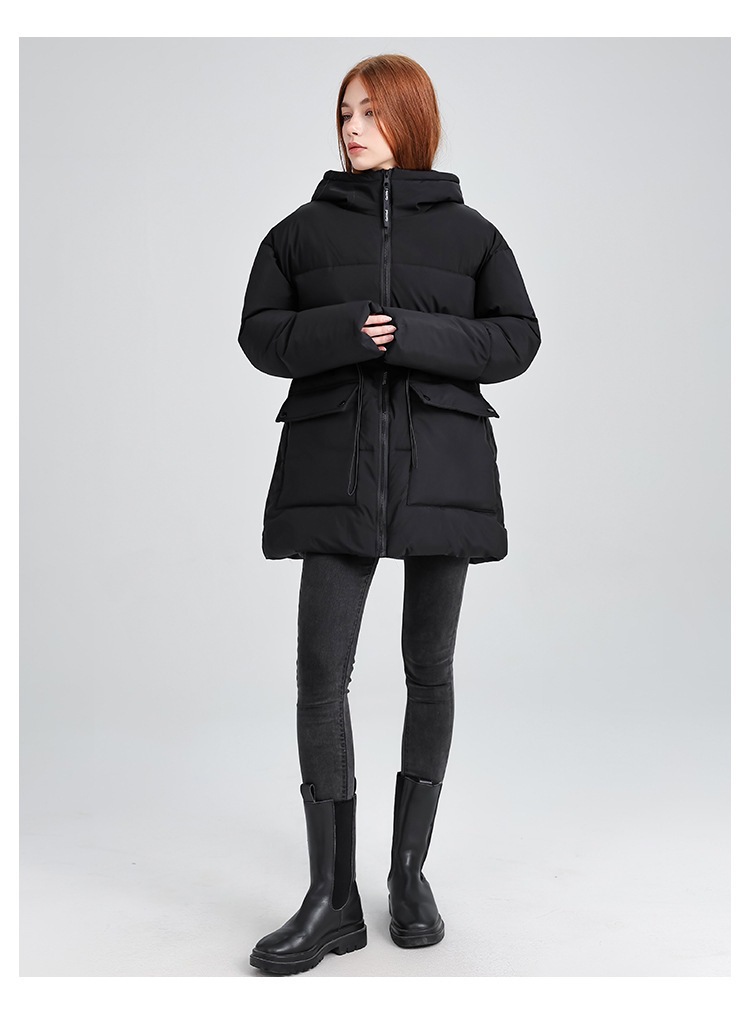 Hooded Women's coat, Mid-Length Outwear Winter Dpk10 Demo 0021