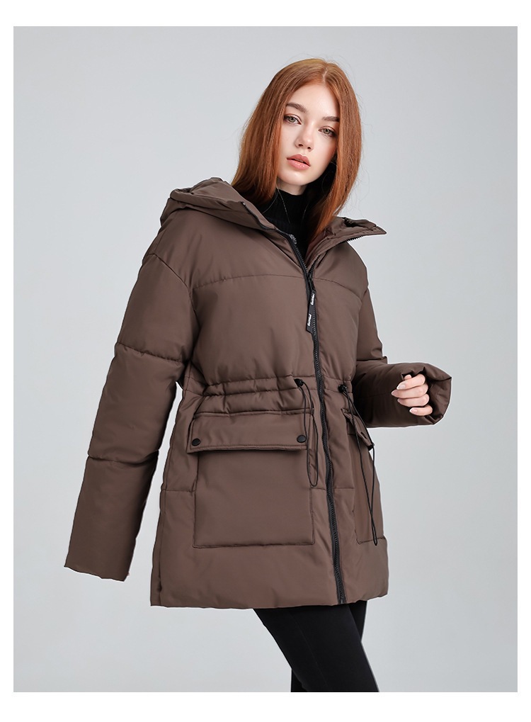 Hooded Women's coat, Mid-Length Outwear Winter Dpk10 Demo 0023