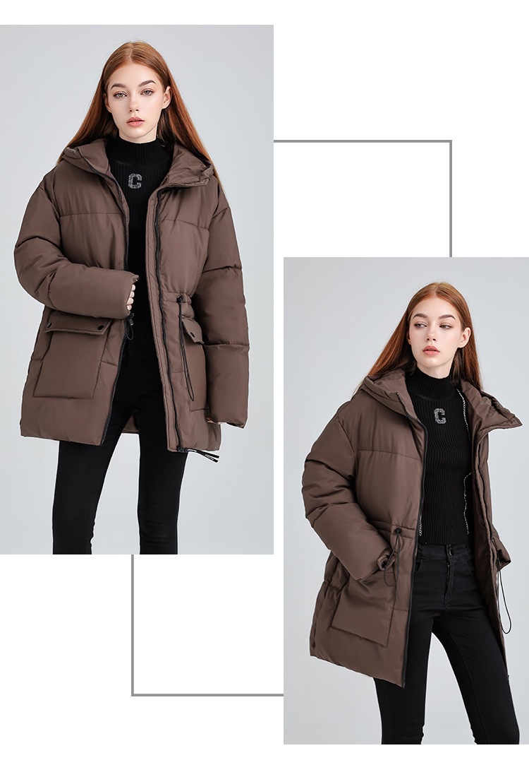 Hooded Women's coat, Mid-Length Outwear Winter Dpk10 Demo 0024