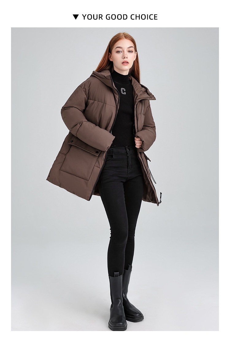 Hooded Women's coat, Mid-Length Outwear Winter Dpk10 Demo 0025