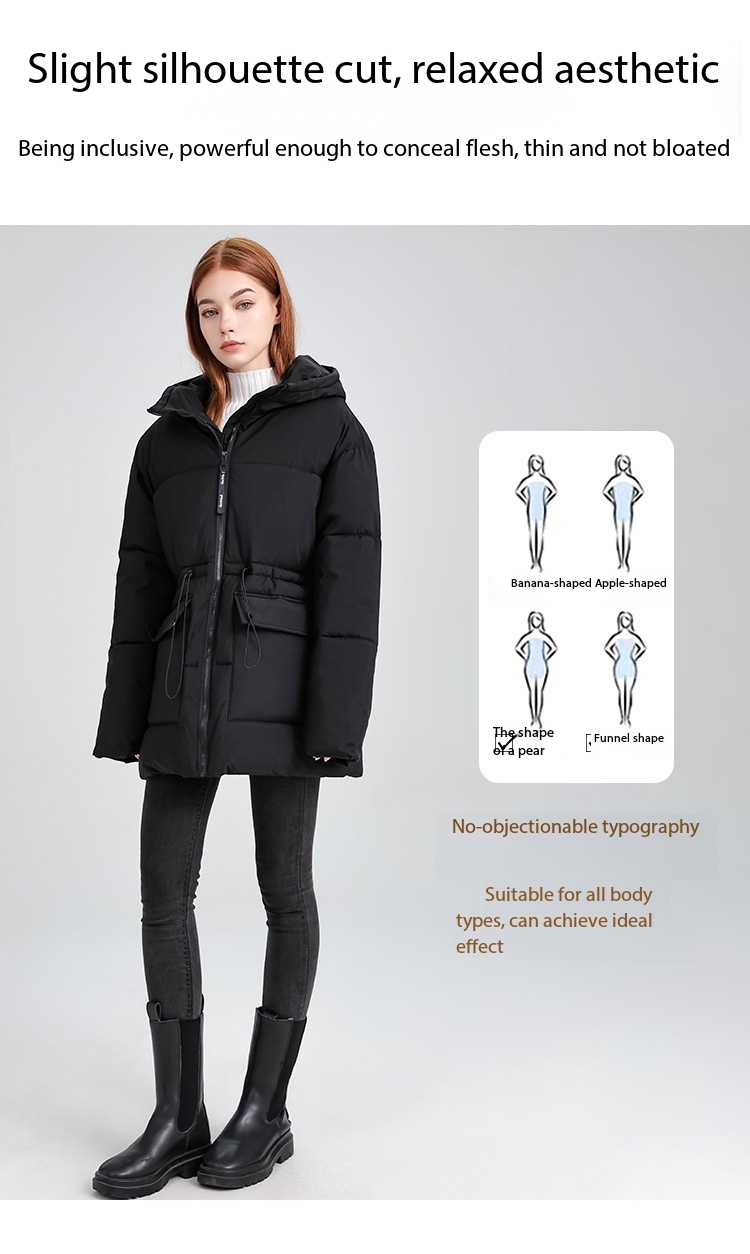 Hooded Women's coat, Mid-Length Outwear Winter Dpk10 Demo 004