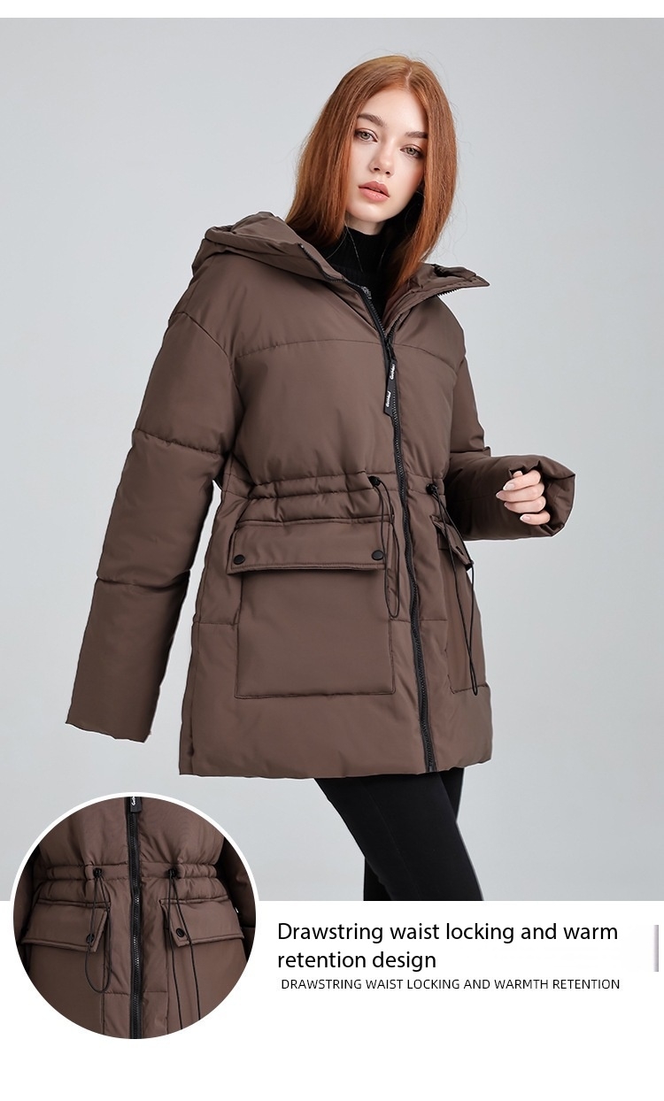 Hooded Women's coat, Mid-Length Outwear Winter Dpk10 Demo 007