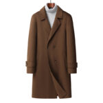 Men's Cashmere Coat, Double-Sided, Woolen Coat 9105 Brown coffee